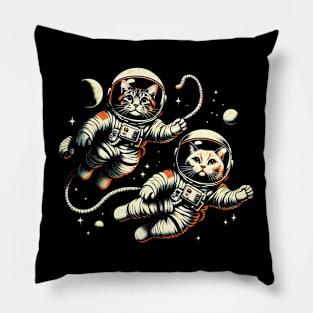 Cosmic Cats Astronaut T-Shirt - Space Explorer Kitties Tee Pillow