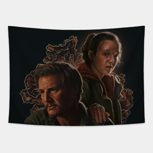 Ellie and Joel - The Last of Us Tapestry by brainbag