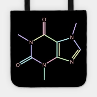 Caffeine Kawaii Pastel Rainbow Molecule Tote