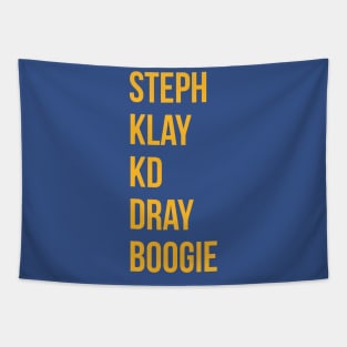 Golden State Warriors Starting 5 Steph/Klay/KD/Dray/Boogie Tapestry