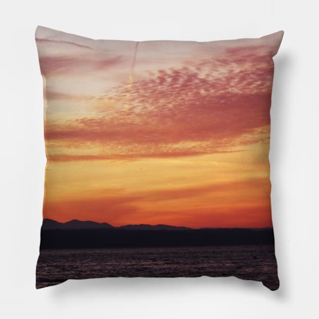 Wispy Warm Sky Pillow by TomikoKH19