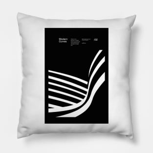 Modern Curves 02, Modern Architecture Design, minimalist Design, Modern Art, Typographic, Helvetica Pillow