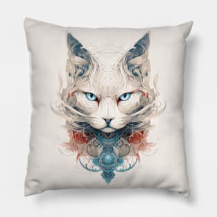 Mystical Cat Art Nouveau Pillow