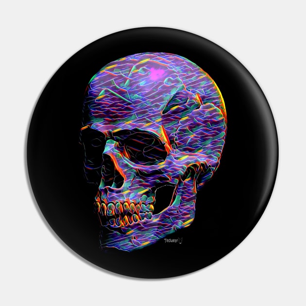 Neon Skull Pin by Tedwear