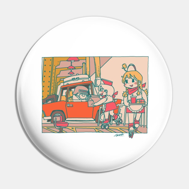 Vintage Style Fast Food Parking Pin by nagare017