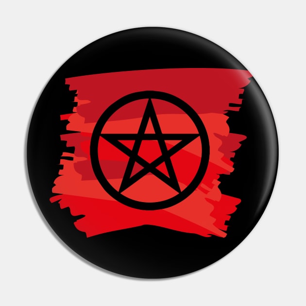 Pagan Pentagram Red Paint Witch Magick Pin by vikki182@hotmail.co.uk