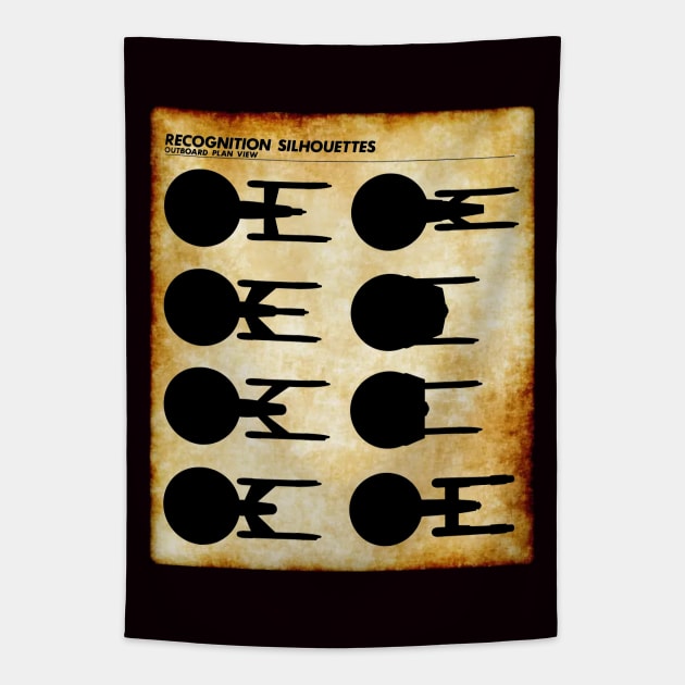 Starship Top/Bottom Silhouettes Tapestry by Starbase79