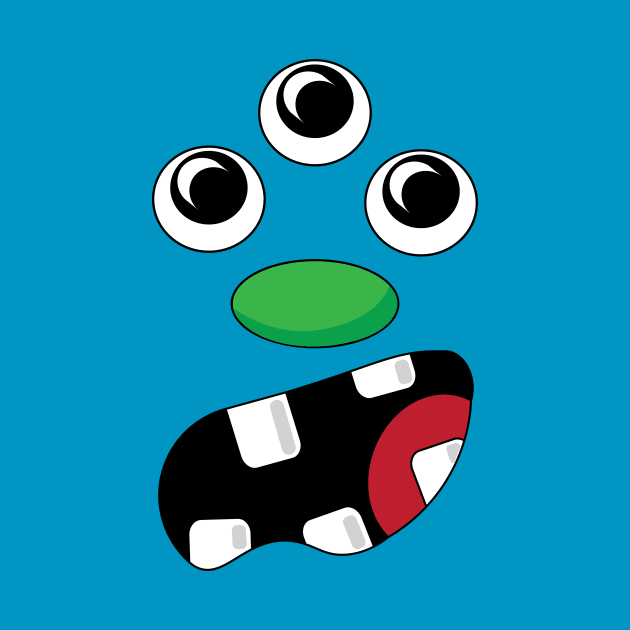 Silly Monster Face T-Shirt | Three Eyes by TeesByJay