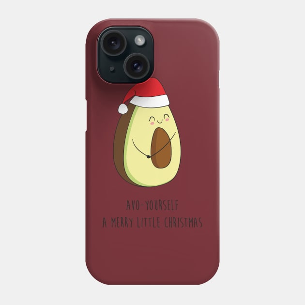 Avo-Yourself A Merry Christmas- Funny Avocado Christmas Gift Phone Case by Dreamy Panda Designs