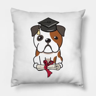 Funny Bulldog is graduating Pillow