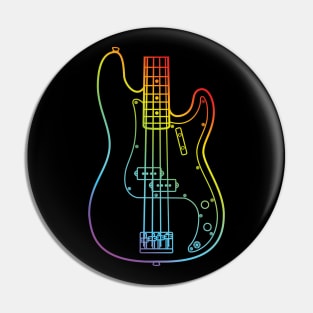 P-Style Bass Guitar Body Colorful Outline Pin