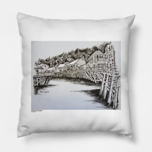 Creek Street, Ketchikan, Alaska Pillow