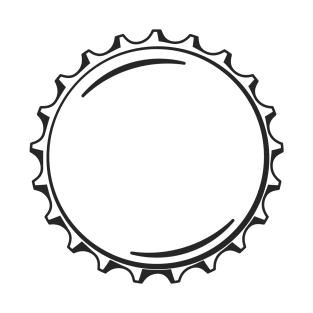 Bottle Cap or Top Blank Outline Icon Vector T-Shirt