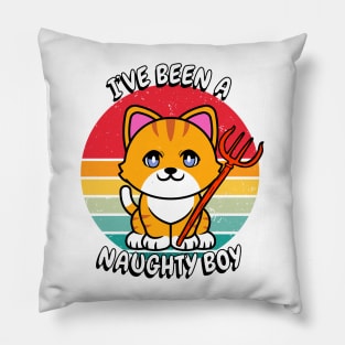 Cute orange Cat is a naughty boy Pillow