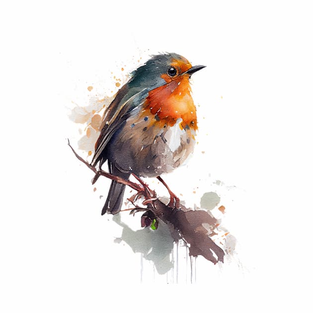 Robin Bird Watercolor 7.0 by CreativeDesignsx