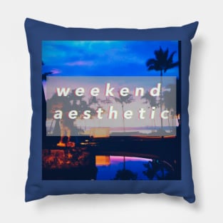 weekend aesthetic logo design Pillow