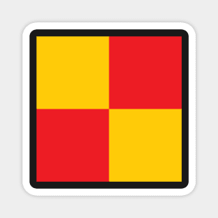 Liverpool Red and Yellow Checkered Fan Flag Magnet