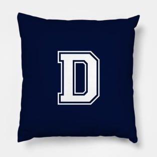 Initial Letter D - Varsity Style Design Pillow