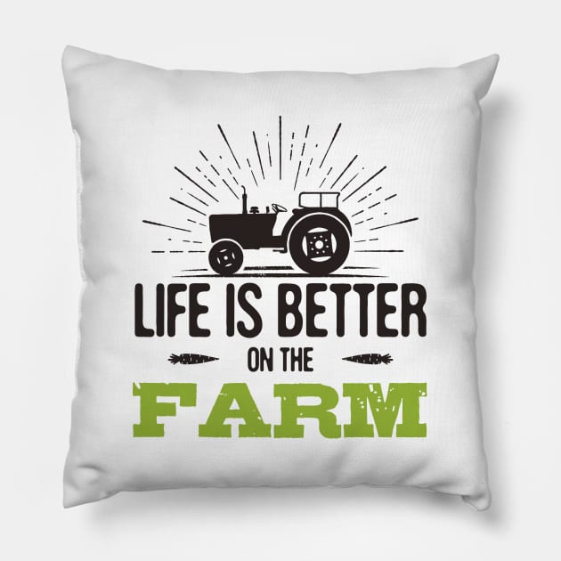 Life is Better on the Farm Pillow by Jenex