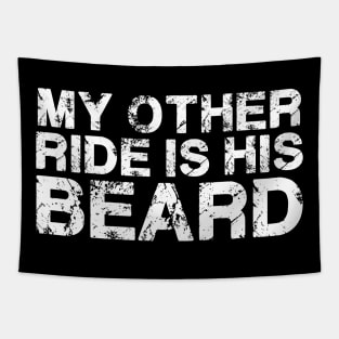 My Other Ride Is His Beard Funny Vintage Tapestry