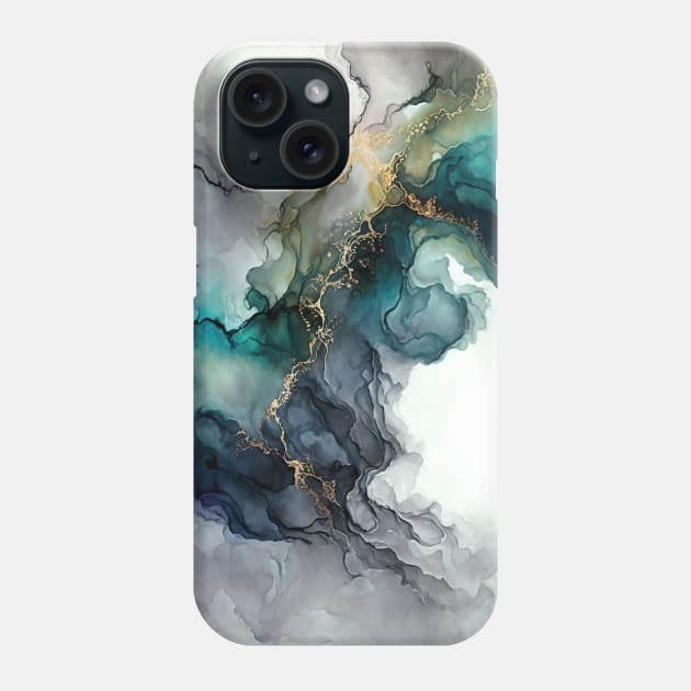 Silent Pool- Abstract Alcohol Ink Art Phone Case by inkvestor