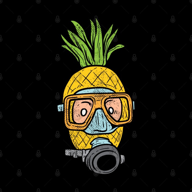 Funny Pineapple Lover Scuba Diver by maxdax