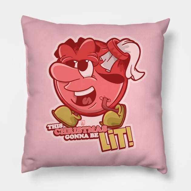 Christmas Gonna Be Lit Pillow by PrettyGoodPosters