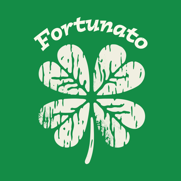 Fortunato Emblem - Distressed Four-Leaf Graphic Design by star trek fanart and more