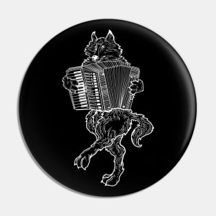 SEEMBO Wolf Playing Accordion Accordionist Musician Fun Band Pin