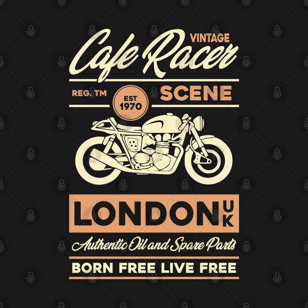 Cafe Racer Vintage Retro Motorbike by DavidSpeedDesign