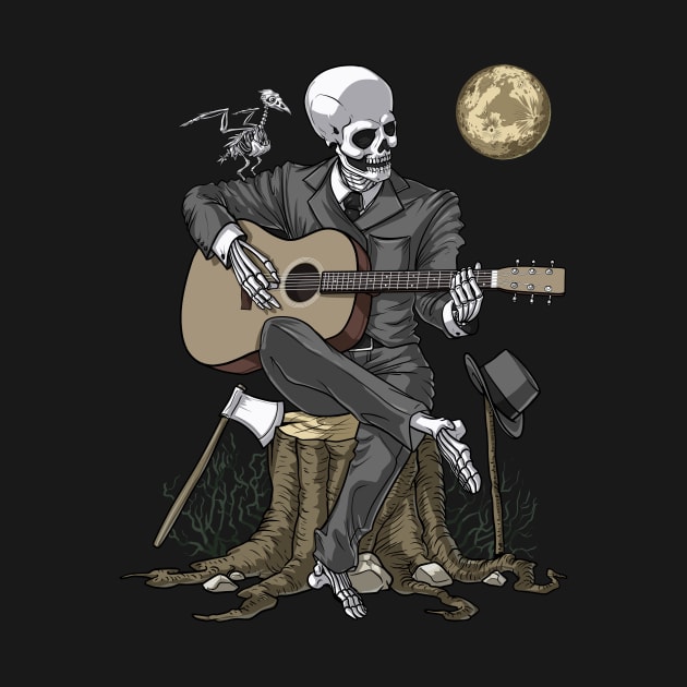 Skeleton Guitar Player - Skeleton Guitar - T-Shirt | TeePublic