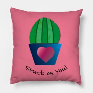 Cactus Pun Stuck on You Pillow