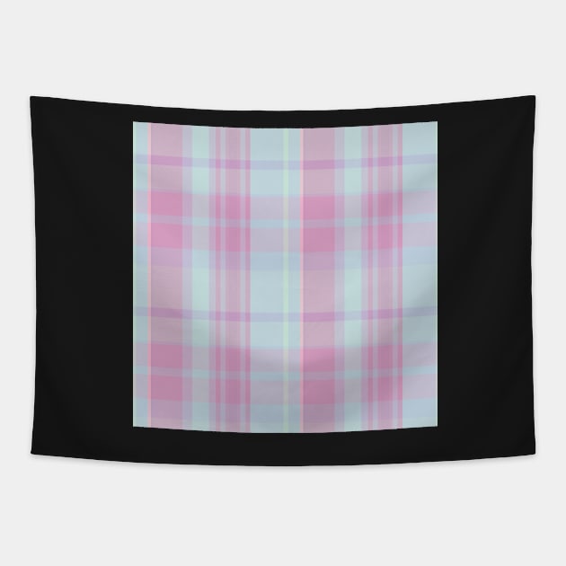 Pastel Aesthetic Conall 2 Hand Drawn Textured Plaid Pattern Tapestry by GenAumonier