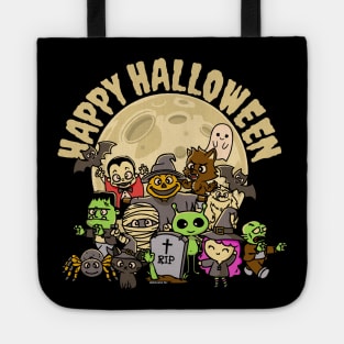 Halloween Monsters Happy Halloween Cute Tote