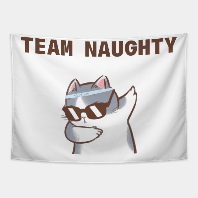 Team naughty, dabbing cat, cute christmas kitty Tapestry by Rady