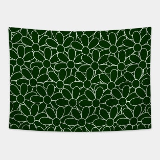 Flowers, Flowers Everywhere in Green! Tapestry