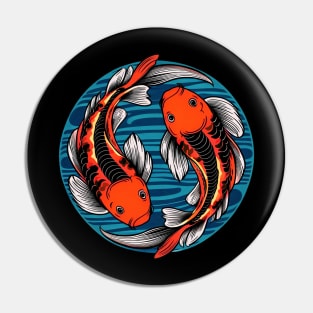 Circling Japanese Koi Fish Pin