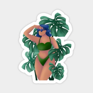 Plant Lady Summer, Beach and Monstera Plants Magnet