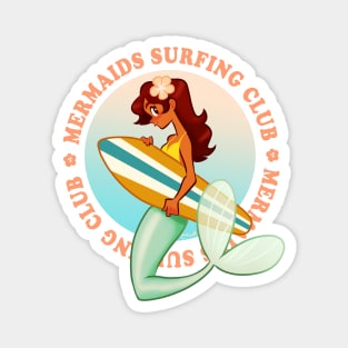 surfing mermaid Magnet