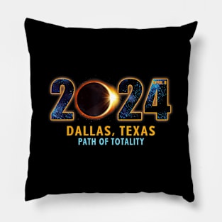 Dallas Texas Total Solar Eclipse 2024 Pillow