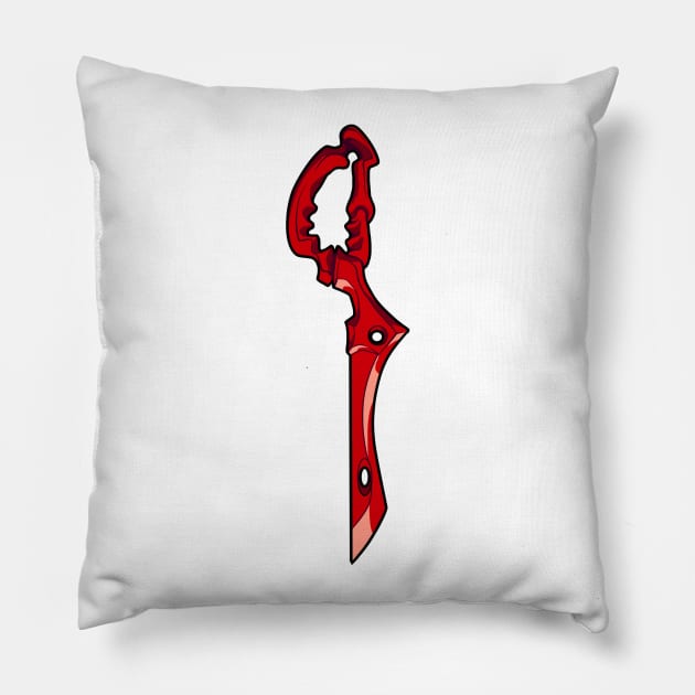 Scissor Blade (red) Pillow by Whinecraft