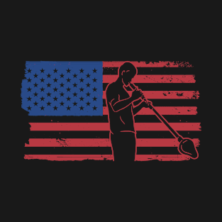 Glassblower USA Flag - Glass Blowing Glassblower T-Shirt