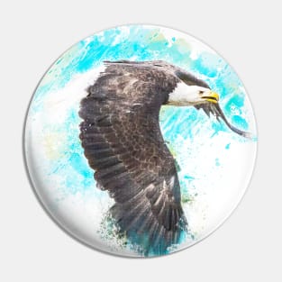 Golden Eagle Bird Animal Wildlife Forest Nature Free Watercolor Pin