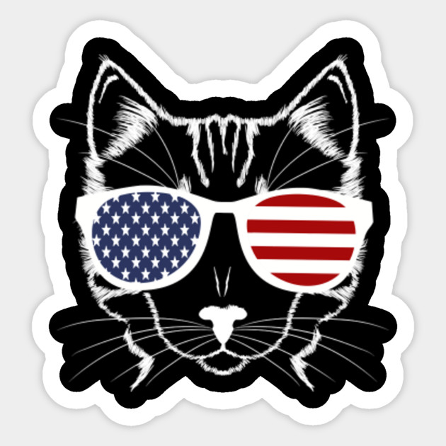 Meowica Funny American Cat With Sunglasses Happy 4th Of July