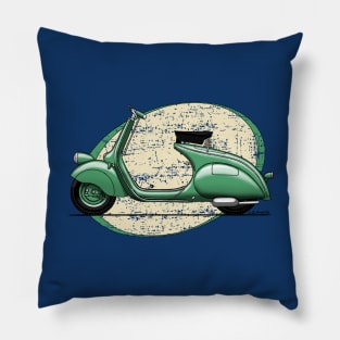 The classic and iconic green Italian scooter Pillow