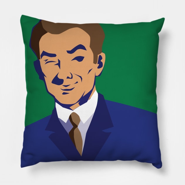 Art Deco man Pillow by Karlie Designs