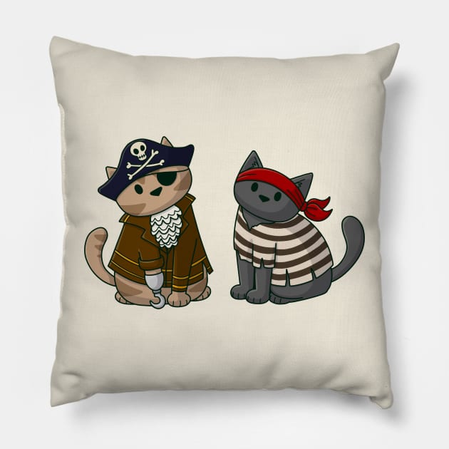 Pirate Cats Pillow by Doodlecats 