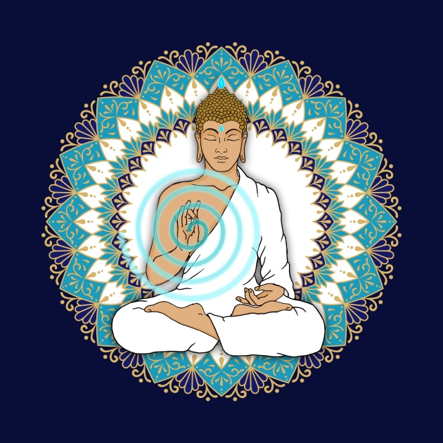 Mandala Abhaya Mudra Buddha Energy Spiral by MandalaSoul