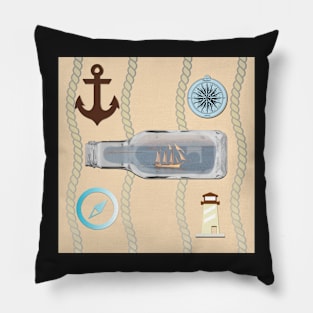 THE BEACH IS MY HAPPY PLACE NAUTICAL THEMED  WARM BEACH SAND COLOR Pillow