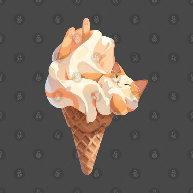 Cute kawaii Ice cream kitty cat cone by Sara-Design2